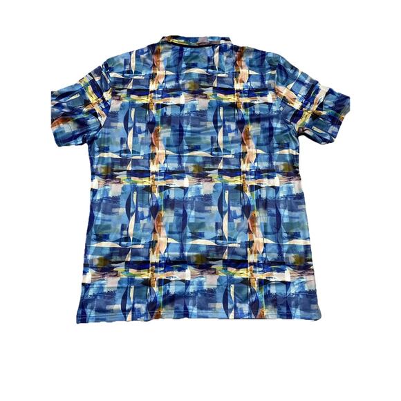 Tom Baine Shirt Mens Large Sky Blue Polo Golf Four Way Stretch Wrinkle Free New - Picture 2 of 11